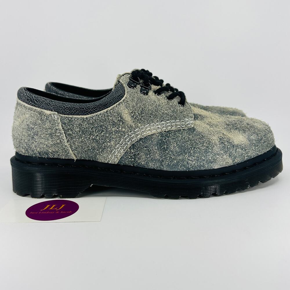 Dr. Martens Women's 8053 Grey+Black+White Stonewashed Suede Casual Shoes Size 8